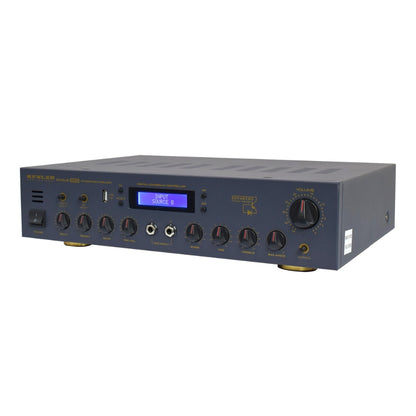 KEVLER GX-3UB PRO 300W X2 Integrated Audio Amplifier with USB, Bluetooth and Mic Priority Function, FM Radio, 3 Mic Inputs, LCD Display, Feedback Reducer and Effects Master Control for Karaoke System