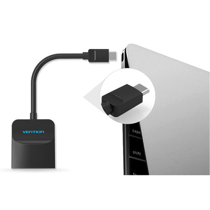 Vention USB Type-C to HDMI 1.4 Adapter 4K/30Hz with AG9310 Chip and Double-Shielding 0.15-Meters Cable for Smartphone/Laptop/TV/Projector (TDCBB)