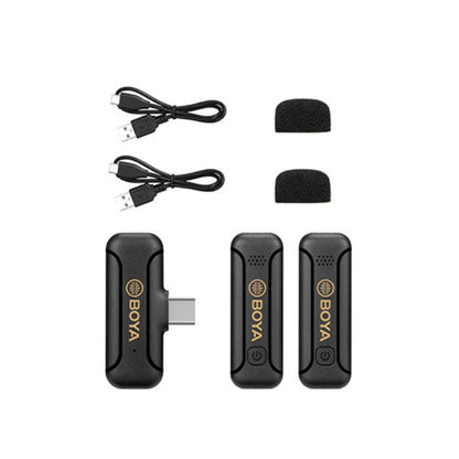 [CLEARANCE] Boya BY-WM3T2 2.4GHz Wireless Mini Lapel Microphone System with USB Type-C Receiver Audio Recording for Android Smartphones and Tablets | U2