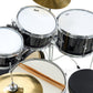 Pearl Roadshow Junior (RSJ465C/C) 5-Piece Jr. Drum Set with Cymbals for Kids (Jet Black, Grindstone Sparkle)