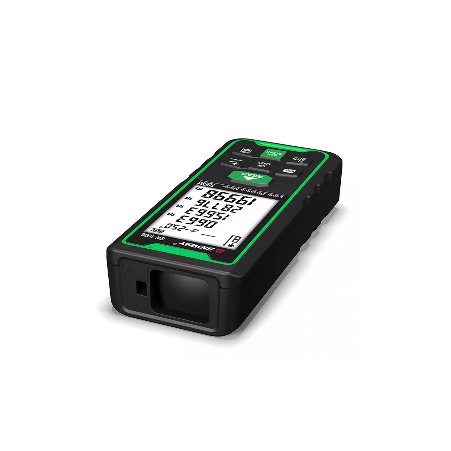 Sndway SW-100G Outdoor Green Light Laser Distance Meter 100M with Volume & Area Measurement, Angle / Height Calculations