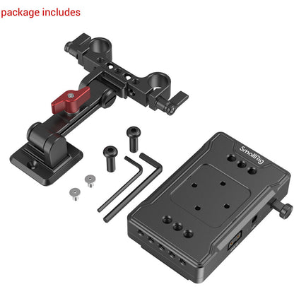 [CLEARANCE] SmallRig V-Mount Battery Aluminum Adapter Plate with Dual-Rod Clamp and Extension Arm (3499)