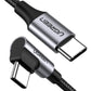 [CLEARANCE] UGREEN 60W PD Type C to Angled USB C Fast Charging Cable for Smartphones and Tablets (0.5 Meter) | 5012