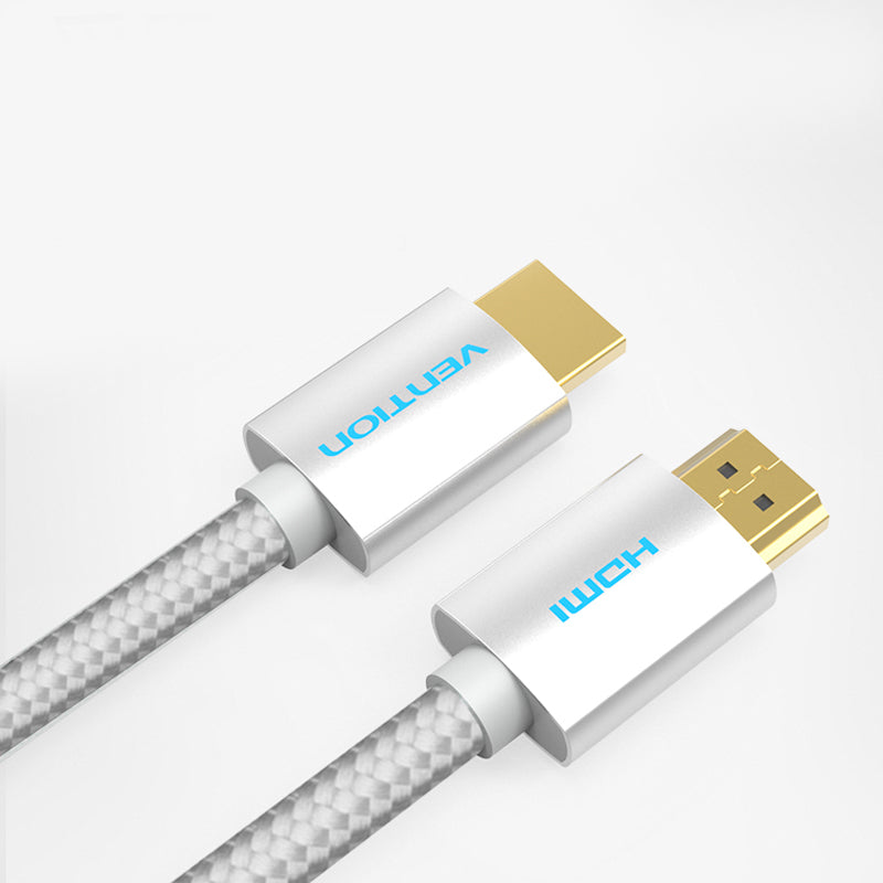 Vention HDMI 2.0 Cable Cotton Braided Round (Male to Male) 4KHD 60Hz Video Cable with Tangle-free Cord (Different Lengths Available) (AAB)