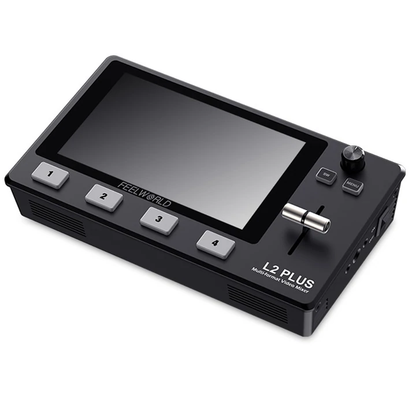 Feelworld L2 Plus 5.5-Inch Touch-Easy Setup Multi Camera Video Mixer Switcher with PTZ Control Chroma Key for Live Streaming