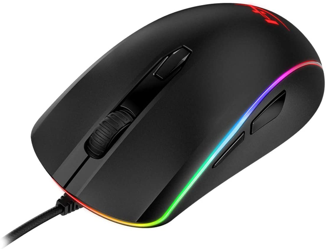 HyperX Pulsefire Surge Wired RGB Gaming Mouse Symmetrical with Pixart 3389 Sensor, 16000 DPI, 6 Programmable Buttons for PC PS5 PS4 Xbox One (HX-MC002B)