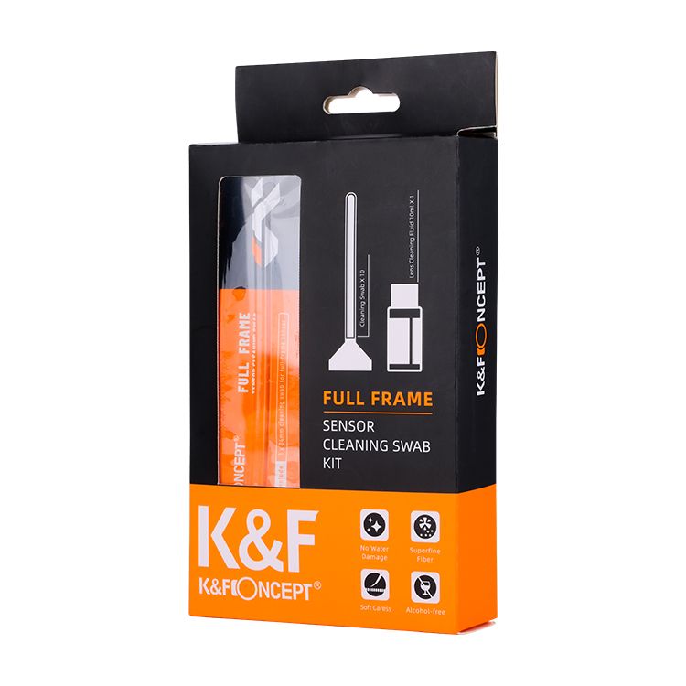 K&F Concept 24mm DSLR Camera Full-Frame Sensor Cleaning Swab Kit (10pcs Cleaning Swab and 20ml Cleaning Liquid)