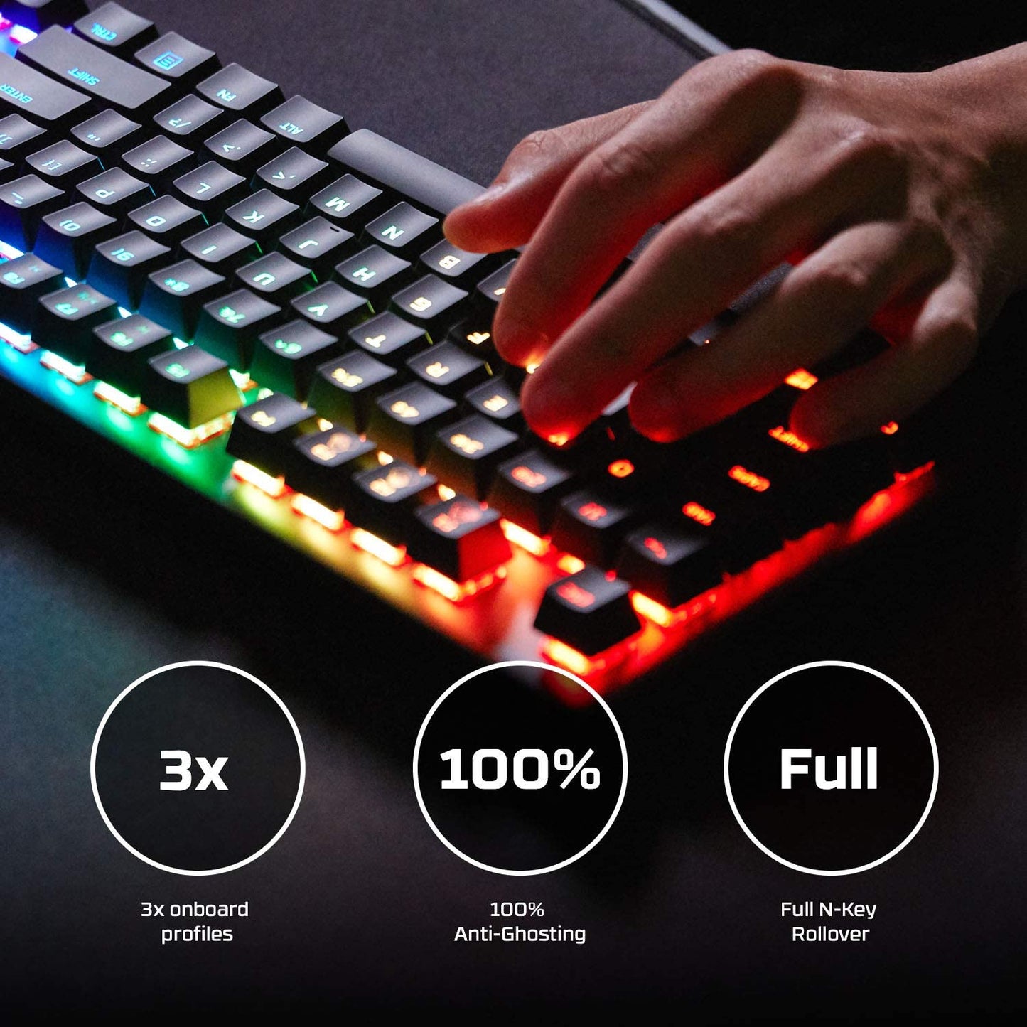 HyperX HX-KB6RDX-US Alloy Mechanical Gaming Keyboard, Software-Controlled Light & Macro Customization, Compact Form Factor, RGB LED Backlit - Linear HyperX Red Switch