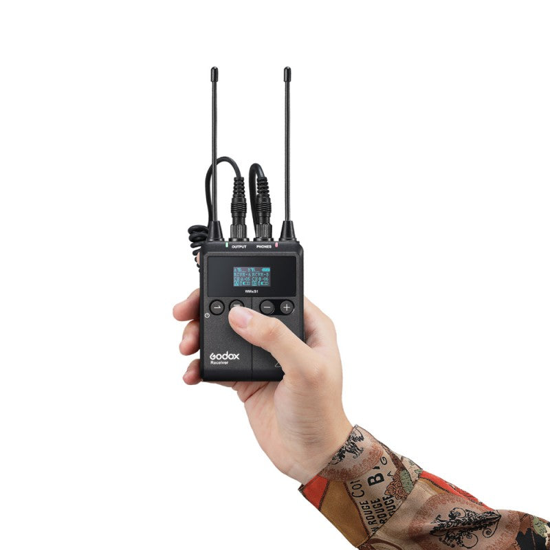 Godox WMicS1 / PRO WMicS2 Kit 2 Clip-On UHF Wireless Lavalier Microphone (TX TX RX) Transmitter & Receiver System with 100m Range, 3.5mm Audio I/O, OLED Display, and Adjustable Antenna for Audio Mixers, Mirrorless and DSLR Cameras