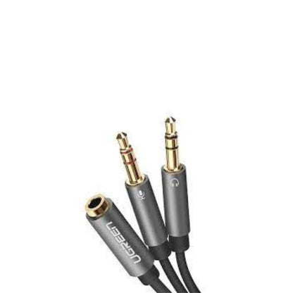 [CLEARANCE] UGREEN 3.5mm Male to Dual 3.5mm Female Gold-Plated Headphone Jack Adapter for Earphones, Smartphones (Silver) | 30619 |