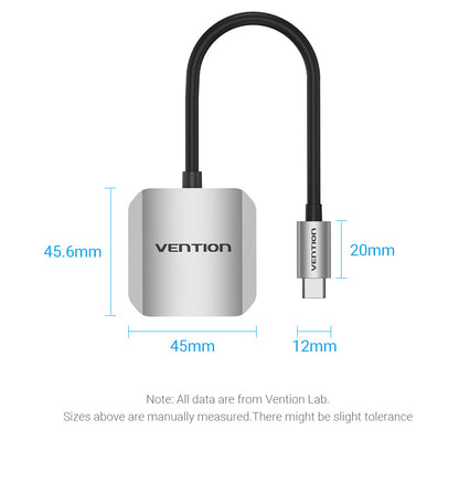 [CLEARANCE] Vention USB-C to HDMI Converter Aluminum Alloy (Male to Female) 4K 30Hz with AG9310 Chip 0.15-Meters (TDEHB)