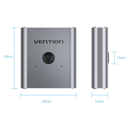 [CLEARANCE] Vention 2 in 1 out HDMI Switcher 2-Port Bi-Directional HDMI 2.0 Splitter 4K 60Hz with Switch Button (AFUH0)
