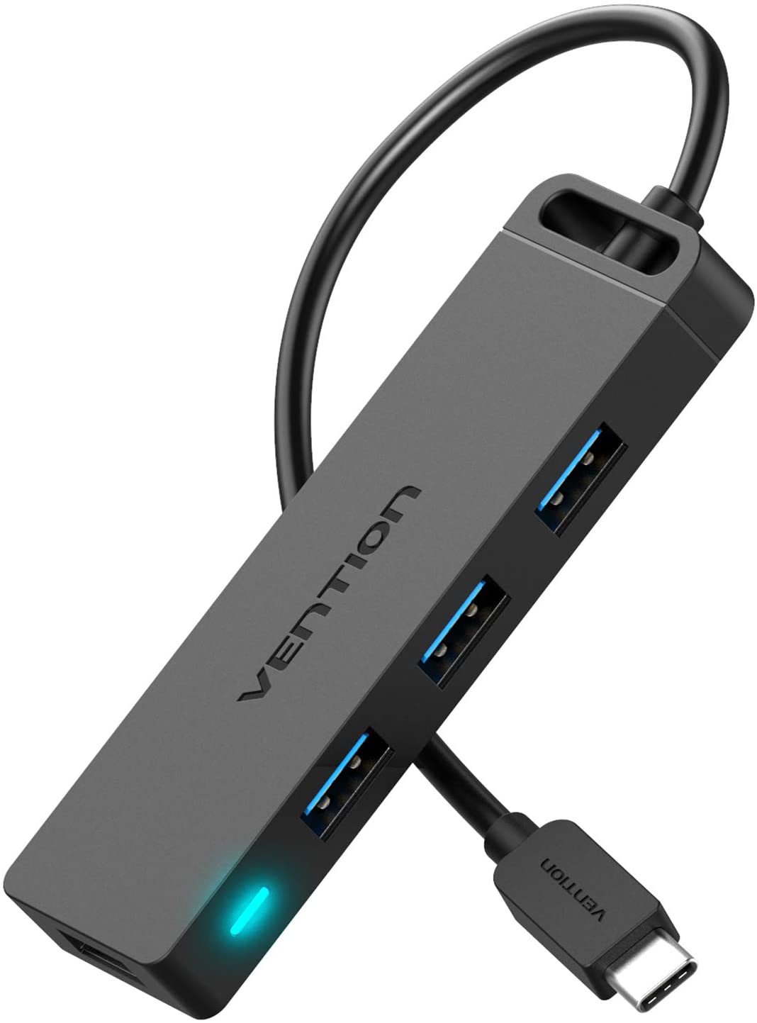 Vention 5 in 1 USB-C Hub 4-Port USB 3.0 Docking Station 5Gbps with Power Supply Port and Light Indicator (TGK)