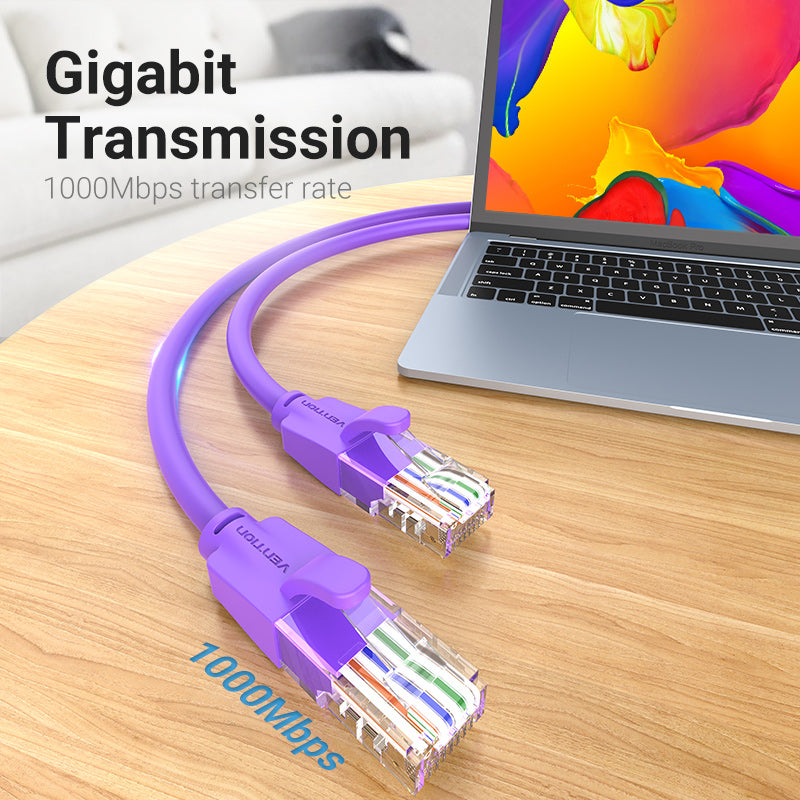Vention CAT6 Ethernet Round Cable UTP Patch 1000Mbps 250Mhz LAN Network Wire Cord for Internet Router PC Modem
