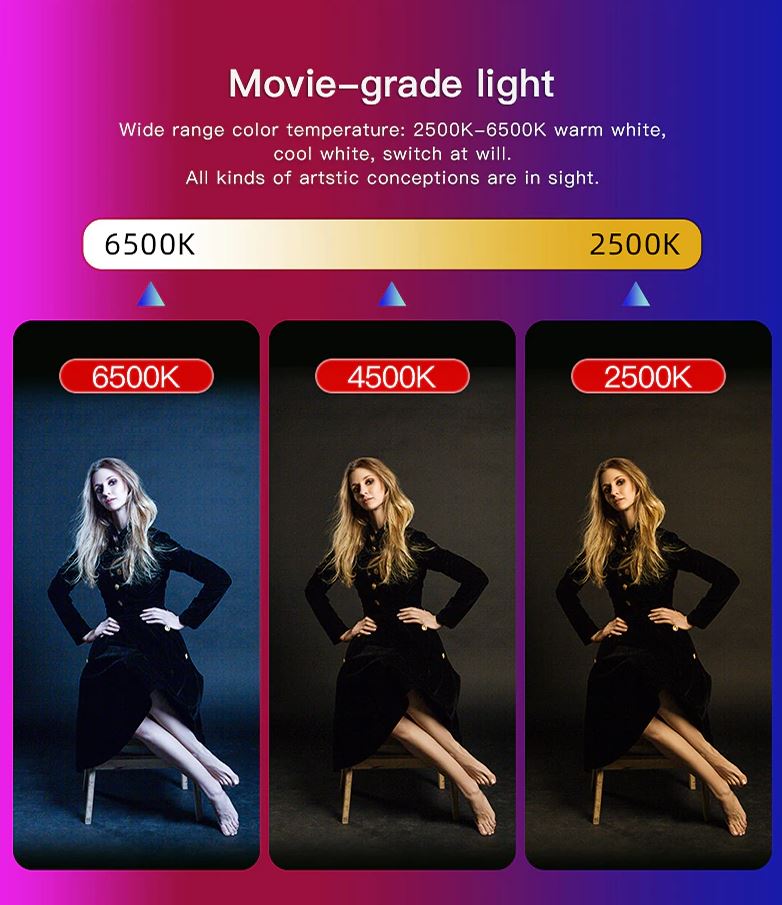 Luxceo P8 RGB LED RGB Light Stick Waterproof IP68 Remote & App Control Fill Light for Photography