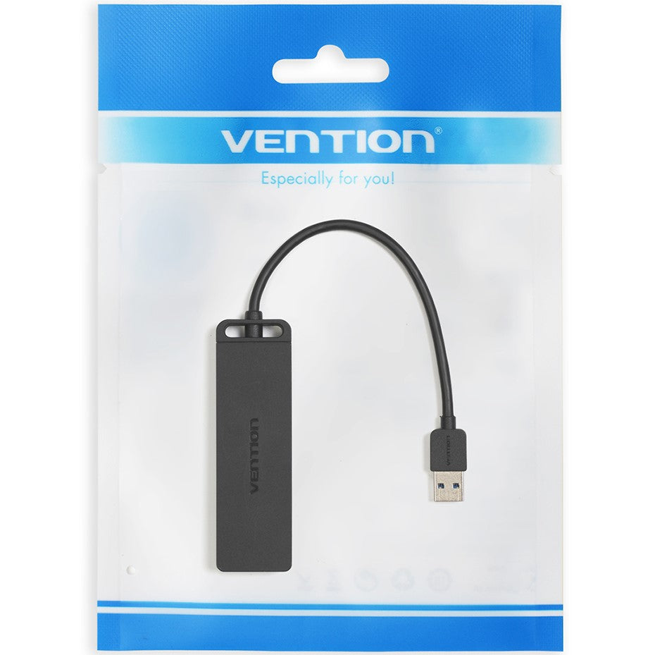 Vention USB 3.0 Hub 4-Ports 5Gbps High-Speed Transfer with LED Indicator Lamp, Smartphone Charging Support, Built-in GL3510 Chip (0.15M, 0.5M, 1M) | CHLB