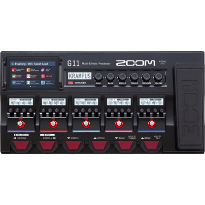 Zoom G11 Guitar Multi-Effects Processor with Expression Pedal, with Touchscreen Interface, 100+ Built in Effects, Amp Modeling, IR, Looper, Audio Interface for Direct Recording to Computer