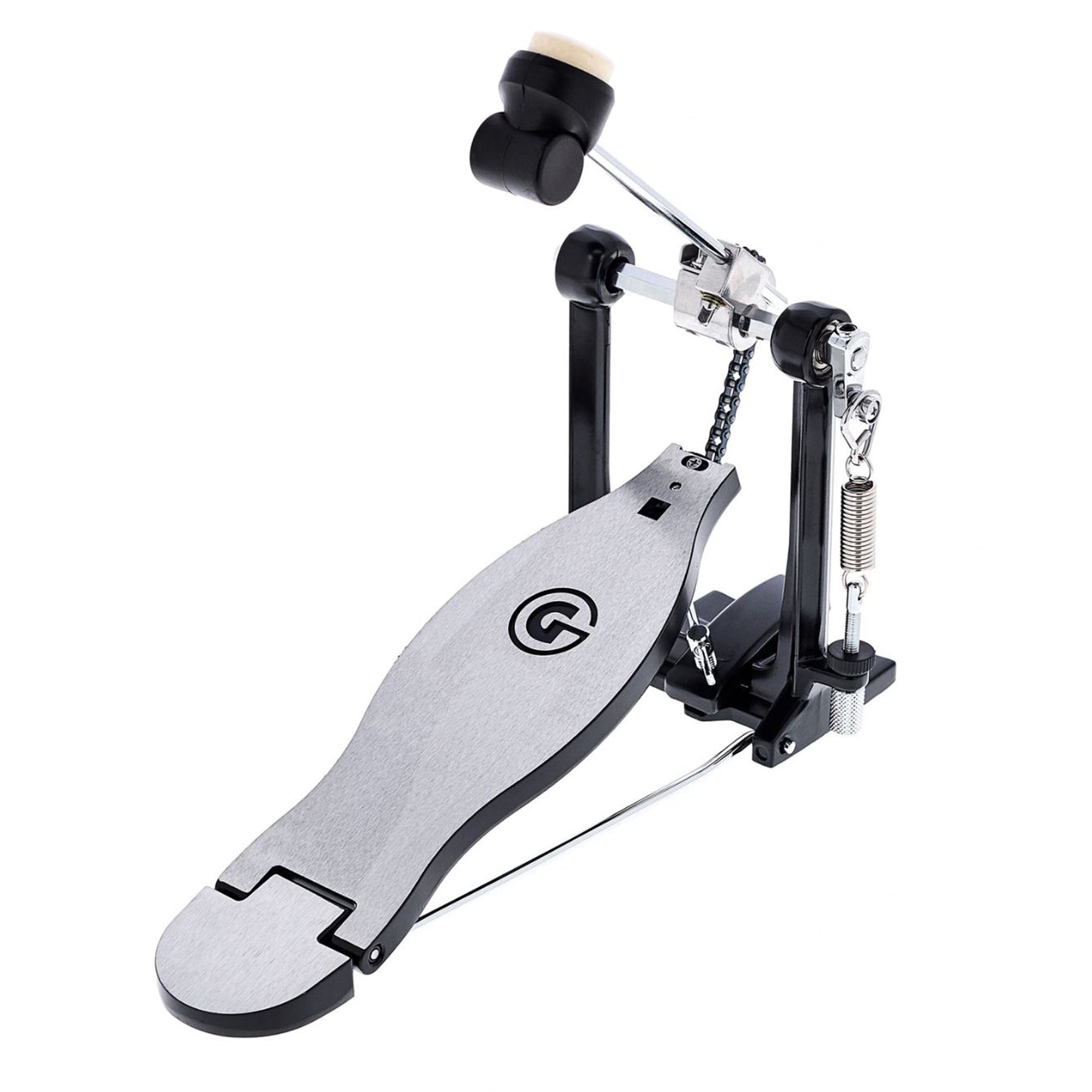 Gibraltar 4711SC Velocity Single Chain Drive Bass Drum Pedal with Adjustable Spring Tension, Dual Surface Beater