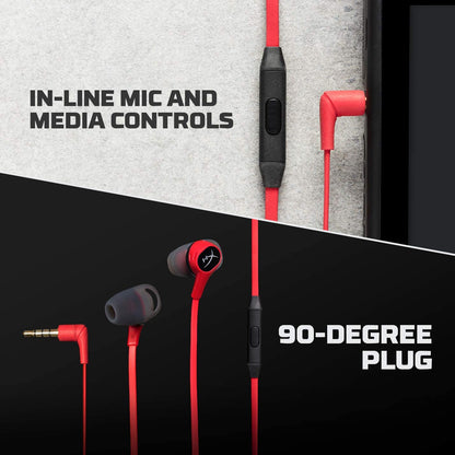 [CLEARANCE] HyperX HX-HSCEB-RD Cloud Earbuds, Gaming Headphones with Mic for Nintendo Switch and Mobile Gaming