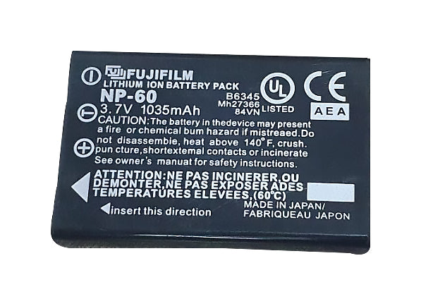 Pxel Fujifilm NP-60 Replacement Rechargeable Battery for Fujifilm NP-60 3.7V 1035mAh (Class A)