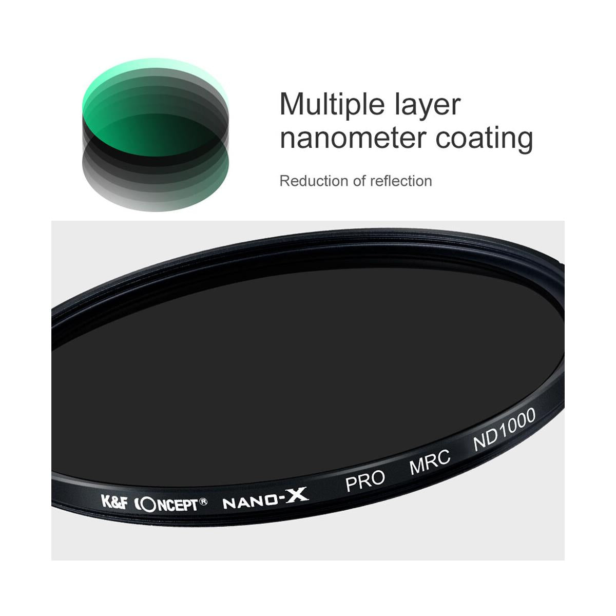 K&F Concept KF01-1238 Multi-Layer Nano X ND1000 82mm Waterproof, Anti-Scratch Optic Lens Filter