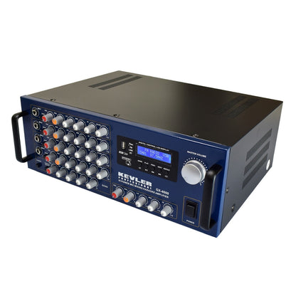 KEVLER GX-4000 900W X2 High Power Mixing Amplifier with Digital LCD Display, USB / Bluetooth / FM Function, 2 Line and 4 Microphone Input with Effects Master Controls and Feedback Reducer for Karaoke System