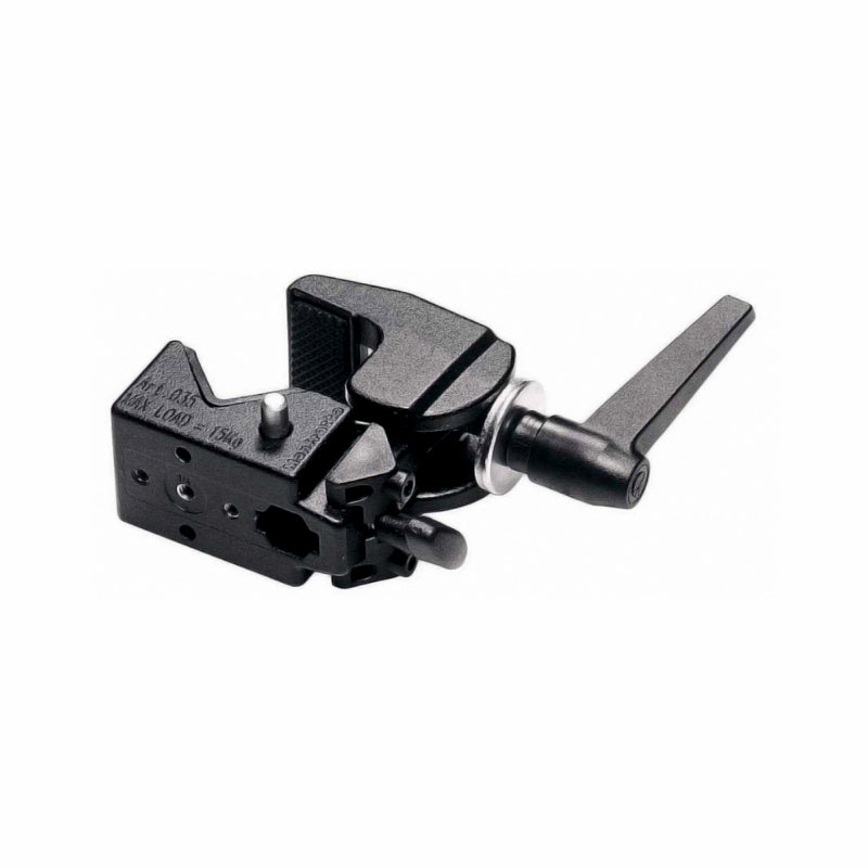 Manfrotto 035 Universal Super Clamp Mount with 15kg Weight Capacity, Ratchet Handle and Lightweight Cast Alloy Material for Cameras, Lights and Studio Equipment | 2915