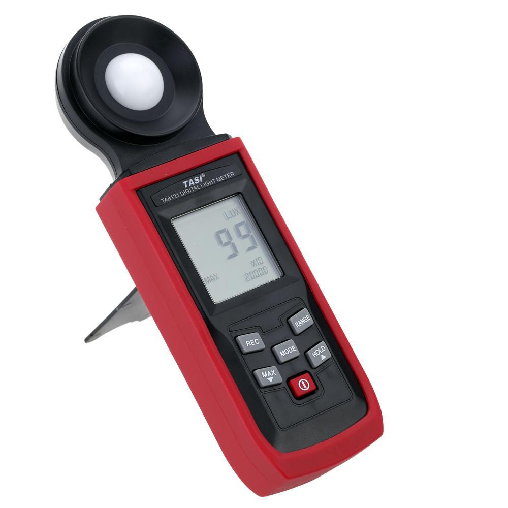 Tasi TA8120 Series Digital Photography Light Meter LUX/FC 200-200,000Lux Lux Meter (Battery Included) with Integrated Illuminometer, Data Logging - Environmental Tester | TA8121 TA8123