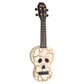 Mahalo Hawaii Creative Series Skull Design Acoustic Soprano Ukulele 4 String Guitar (White) | MC1SK