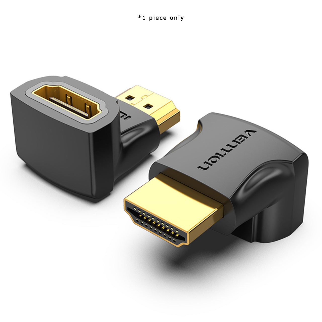 Vention HDMI 90 Degree Male to Female Adapter 4K 60Hz Gold-plated Elbow Design with Backward Compatibility Support (AIOBO)