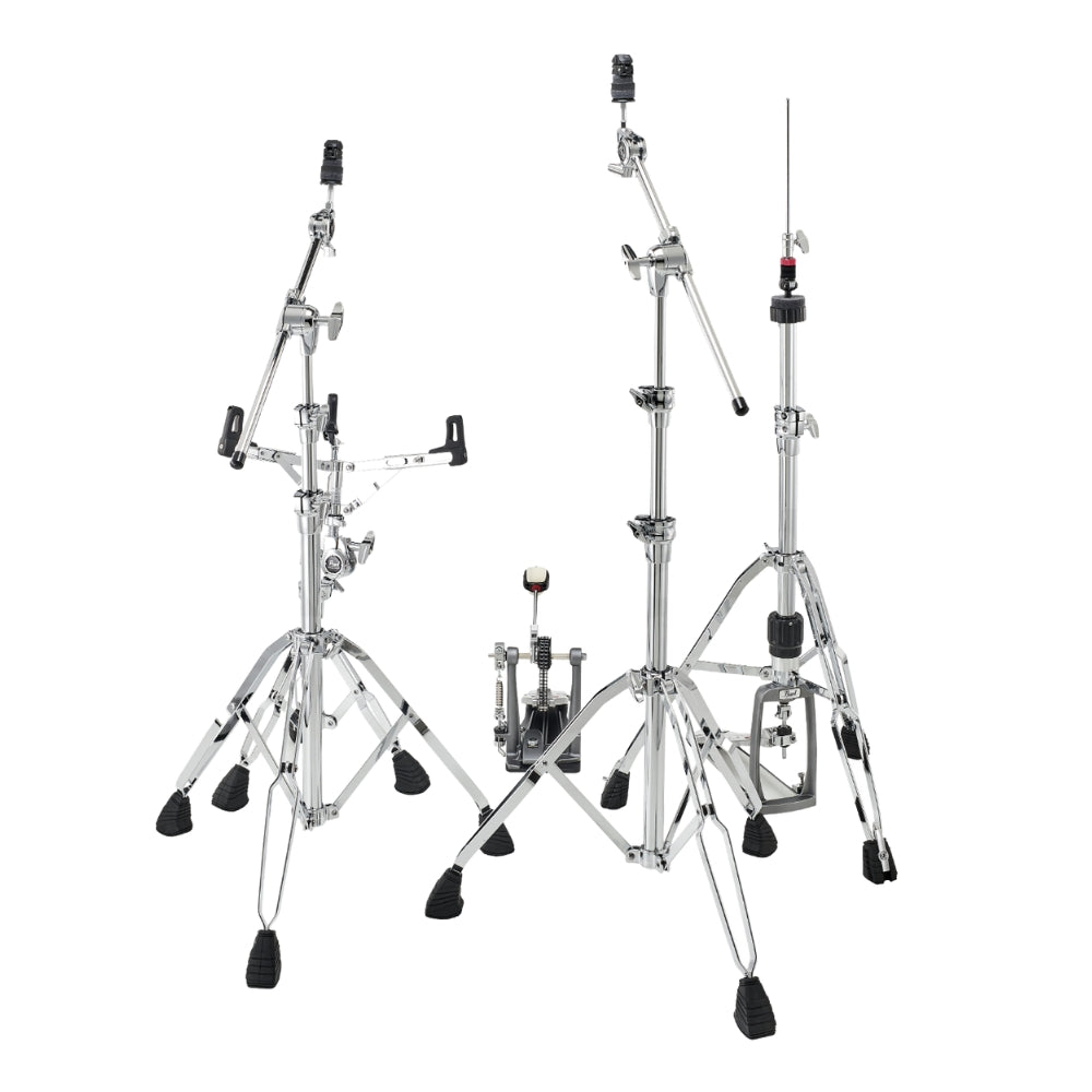 Pearl HWP-2010 5-Piece Pro Eliminator Double-Braced Hardware Pack with Chrome Finish Cymbal Stands