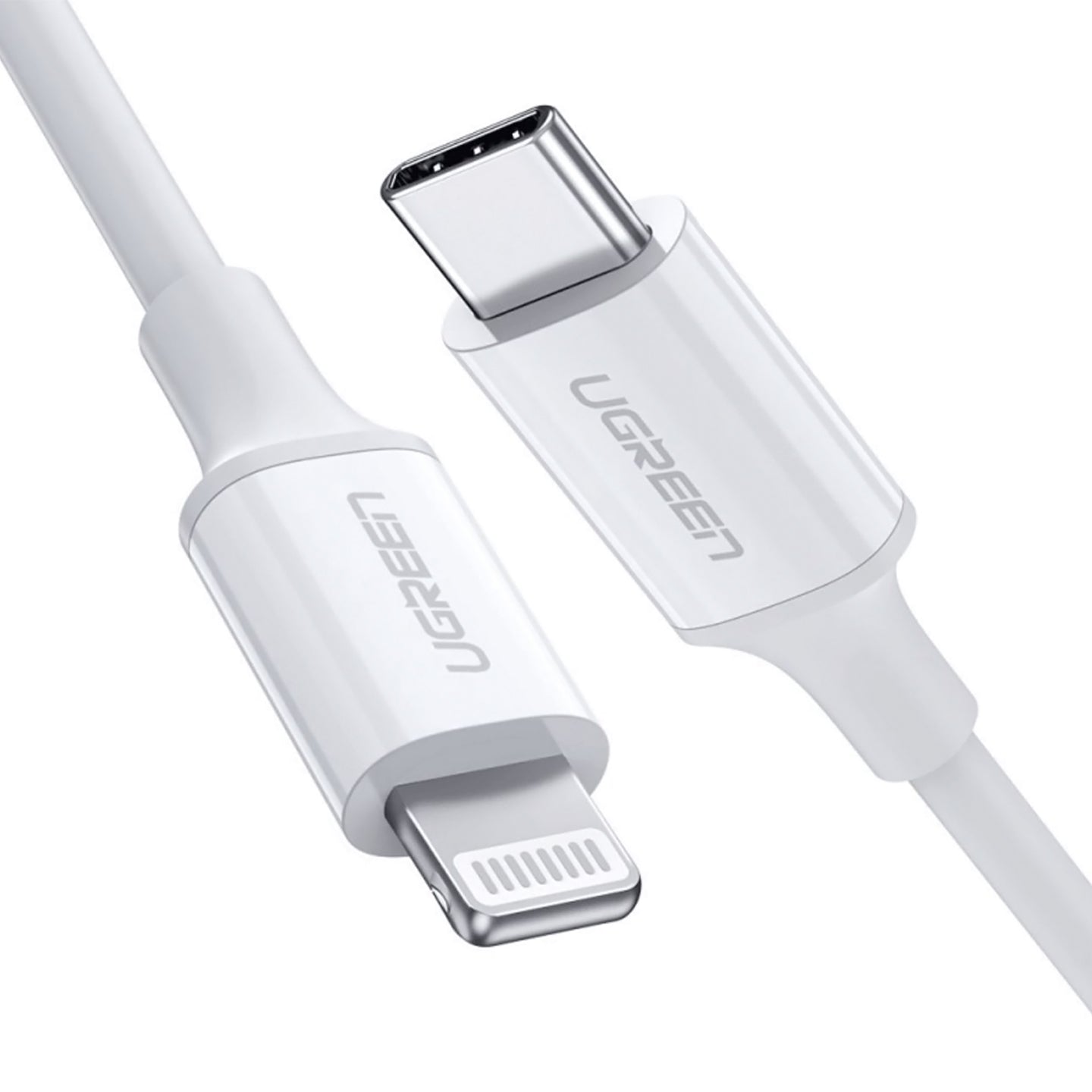 UGREEN 20W PD USB-C to Lightning Fast Charging 3A Cable with 480Mbps High Speed Data Sync, Nickel Plating ABS Shell (1.5M, 1M) | 60748
