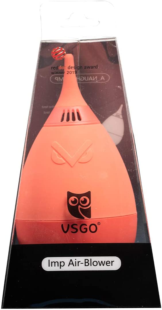 VSGO V-B011E Filter Air Blaster with Filter Tumbler Design Lens Cleaning Blower Compressed Air for Nikon Sony Canon Digital Camera Lens & Sensor Cleaning (Orange)