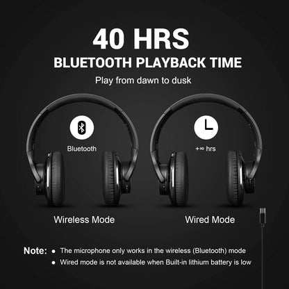 Oneodio A10 Bluetooth Active Noise Cancelling Headphones Wireless Over Ear for Travel, Office, TV, Mobile Phone