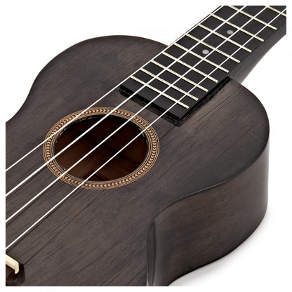 Mahalo Hano Series Concert Acoustic Ukulele 4 String Guitar with 16 Frets Transparent Black MH2TBK
