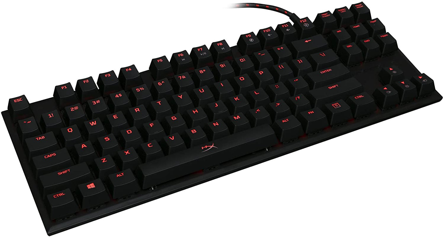 HyperX HX-KB4BL1-US/WW Alloy FPS Pro Tenkeyless Mechanical Gaming Keyboard - 87-Key, Ultra-Compact Form Factor, Clicky - Cherry MX Blue - Red LED Backlit