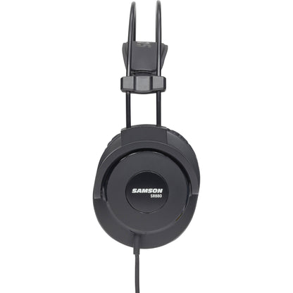 [CLEARANCE] Samson SR880 Closed-Back Over-Ear Studio Headphones with Protein Leather Earpads Adjustable Headband Deep Bass