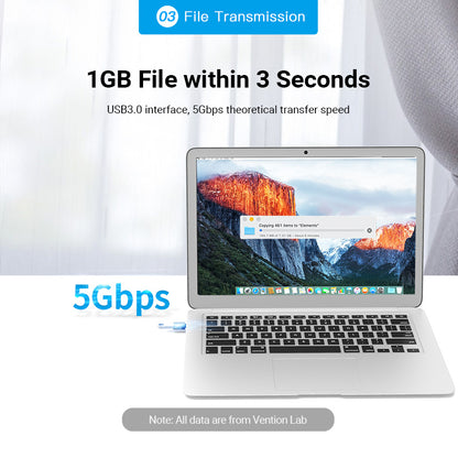 Vention USB Type C to USB 3.0 Adapter 5Gbps OTG Connector with Aluminum Alloy Shell (CDQH0)
