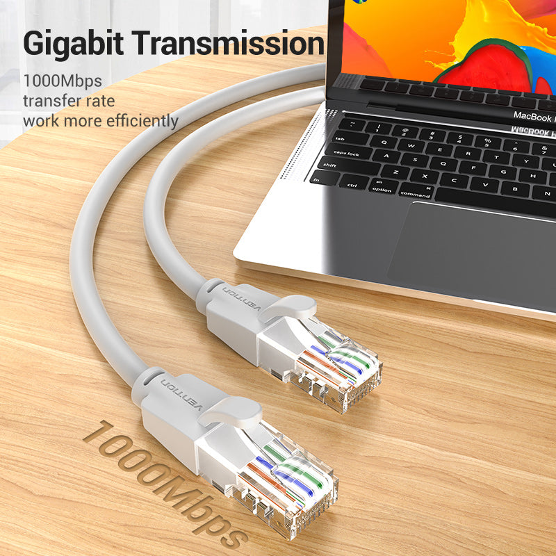 Vention CAT6 Ethernet Round Cable UTP Patch 1000Mbps 250Mhz Lan Network Wire Cord for Internet Router PC Modem