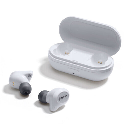 Boya BY-AP1 Bluetooth 5.0 in-Ear TWS Earbuds Touch Control Wireless Headphone Earphone with Charging Case, Black, White