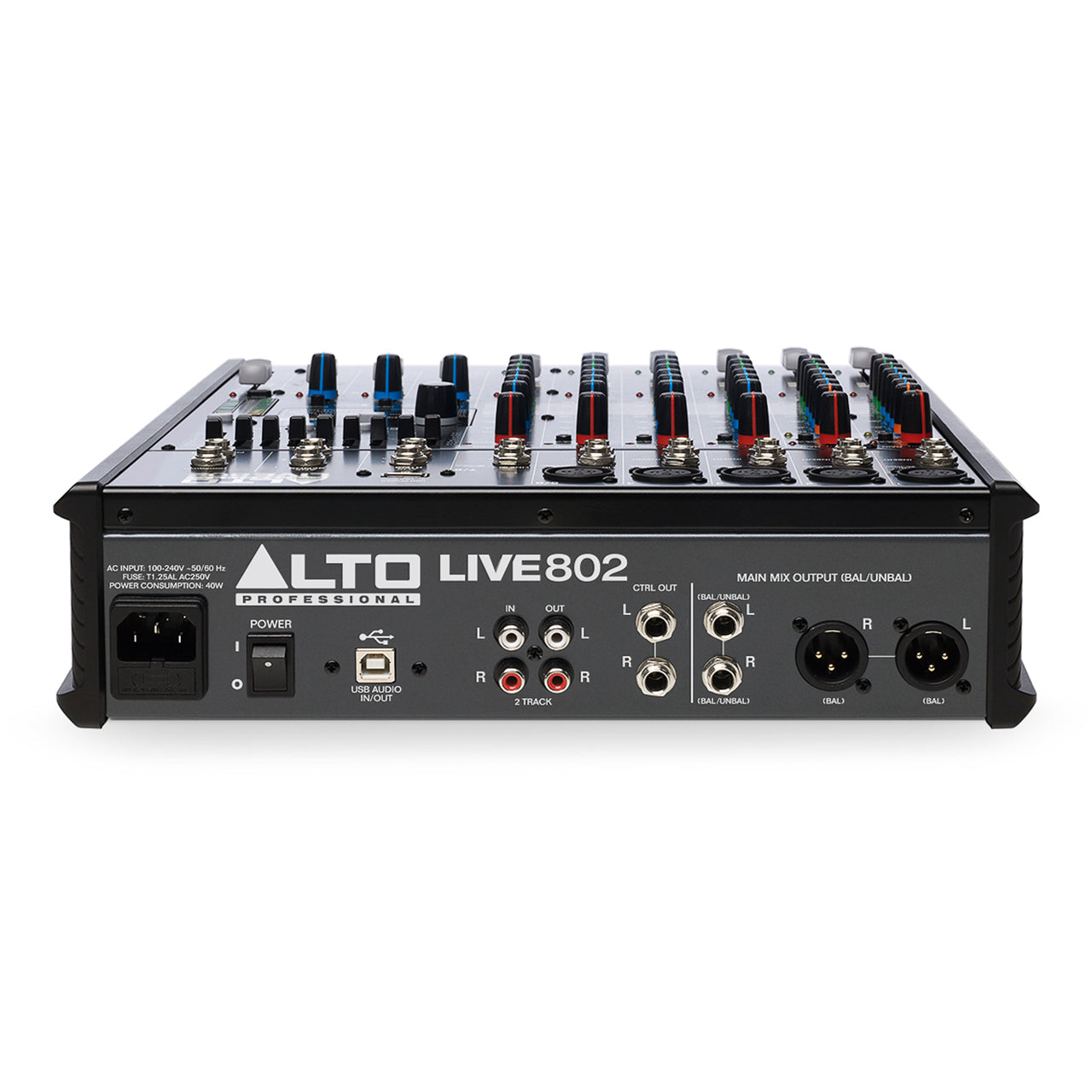 Alto Professional Live 802 8-Channel / 2-Bus Mixer with 5 XLR Inputs, USB Audio Port, 100 DSP Effects for DJ Audio Mixing Equipment