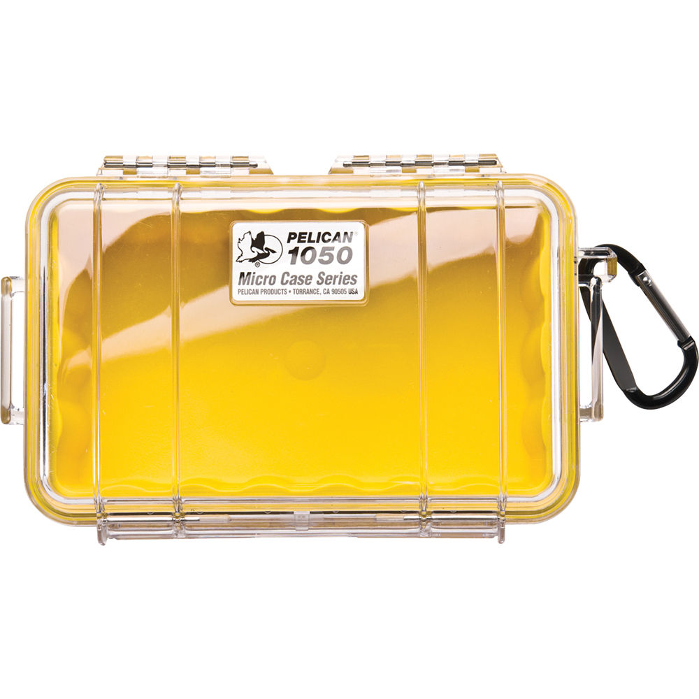 Pelican 1050 Clear Micro Case Waterproof Shockproof Dustproof Hard Casing with Automatic Pressure Purge Valve for Phones, MP3 Player, Small Electronics (4 Colors Available)