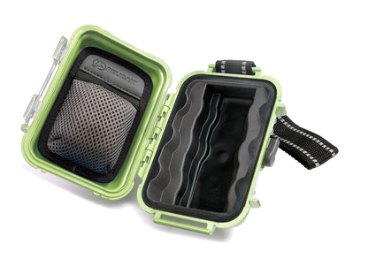 Pelican i1010 Waterproof Case Crushproof Hard Casing with Rubber Liner, Lid Organizer, External Headphone Jack for MP3 Players Earphones (Yellow)