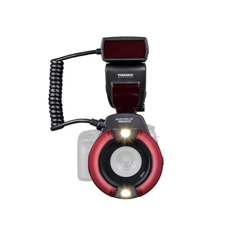 Yongnuo YN14EX II Macro Ring Flash LED Light Kit with Hot Shoe Mount, Exposure Compensation for Canon & Sony DSLR Cameras