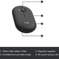 Logitech MK470 Slim Wireless Minimalist Keyboard and Mouse Combo with 1000 DPI, Nano Receiver (Graphite, White)