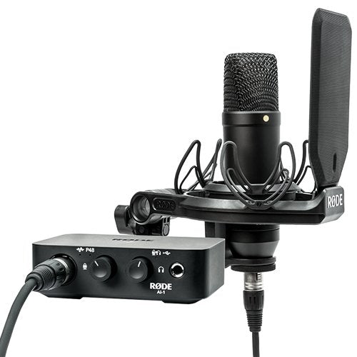 Rode NT1 Complete Studio Kit with AI-1 Audio Interface, NT1 Microphone, SMR Shockmount, and Cables