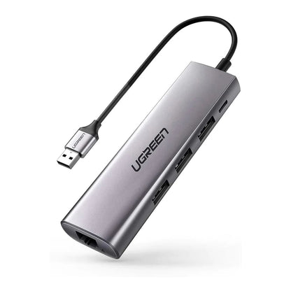 [CLEARANCE] UGREEN 5-in-1 USB 3.0 Hub with 1000 Mbps Gigabit Ethernet RJ45 LAN Port and 5V USB-C Power Delivery PD | 60812
