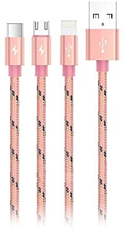 Yoobao 1.2m Multi Charger 3 in 1 Cable with Type C, Micro, Lightning Interface for Android, iPhone, Smartphones (Grey) | YB-453