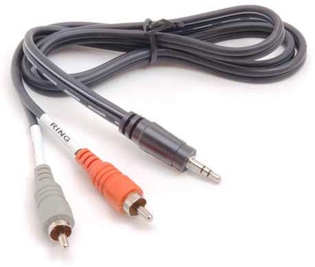 Hosa Technology CMR-203R Stereo Mini (3.5mm) Angled Male to 2 RCA Male Y-Cable - 3'