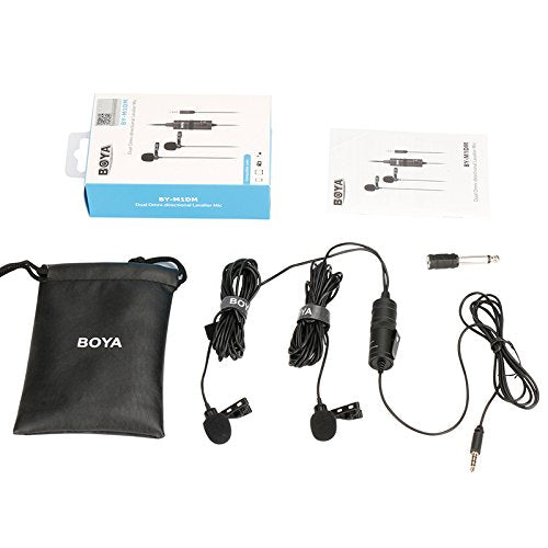 Boya BY-M1DM Dual Lavalier Microphone For Smartphones DSLR Camera Camcorder